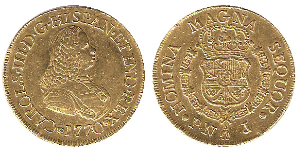 8 escudos 1770. Popayán